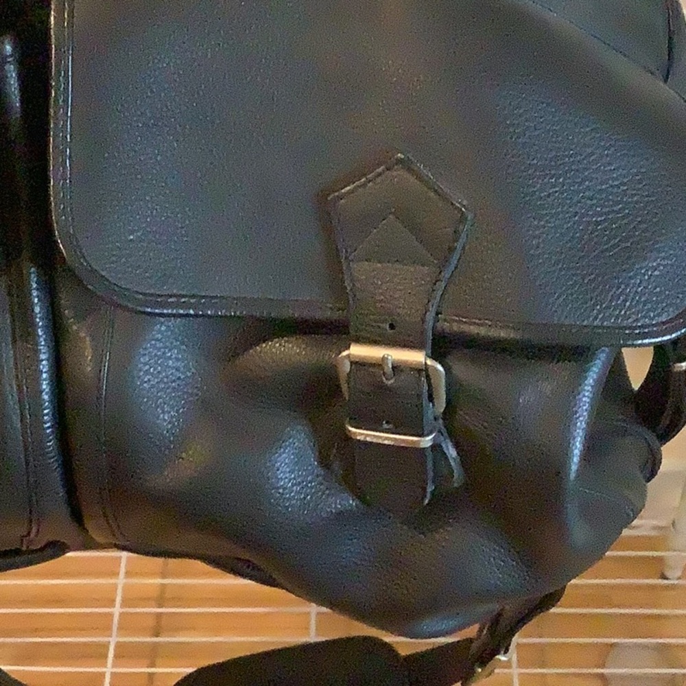 Black Leather OVERLND Travel Bag - Picture 2 of 7
